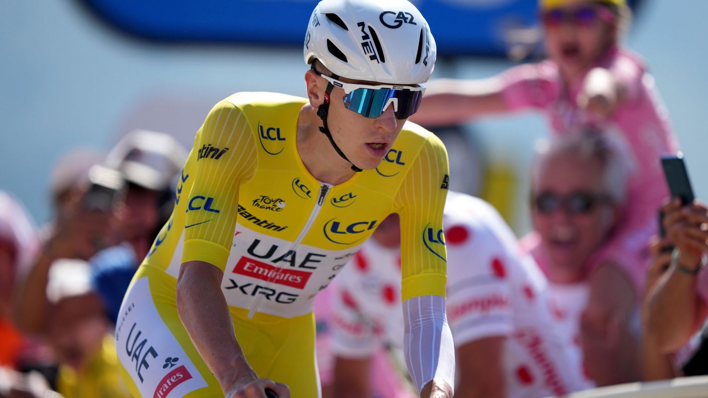 Tadej Pogacar Tour de France yellow Peyraduges